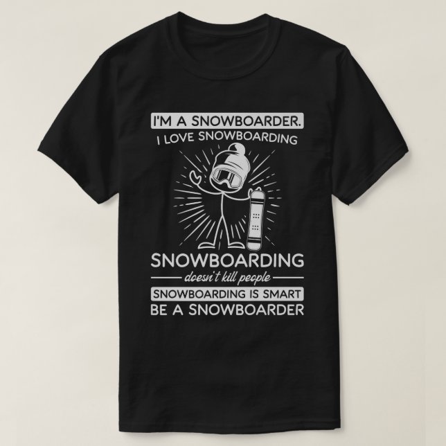 Camiseta Snowboard Stick Figura Snowboard (Frente do Design)