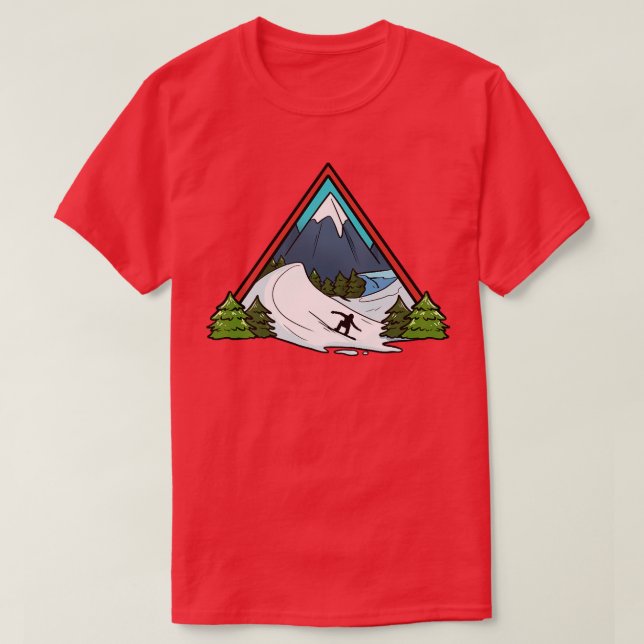 Camiseta Snowboard Triangle Snowboard Snowboard Snowboarder (Frente do Design)