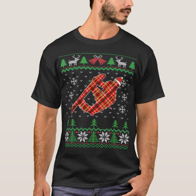 Camiseta Snowboard Ugly Christmas Snowboard (Frente)