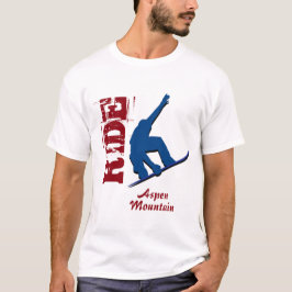 Camiseta Snowboard vermelho da montanha de Aspen do passeio