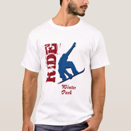 Camiseta Snowboard vermelho do parque do inverno do passeio