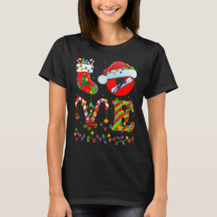 Camiseta Snowboard Xmas Lighting Papai noel Love