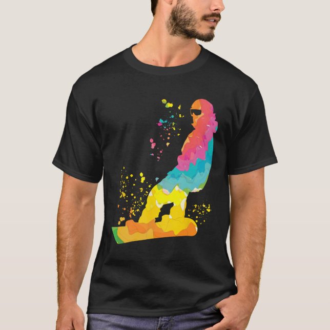 Camiseta Snowboarder Colorful Snowboard 30 (Frente)