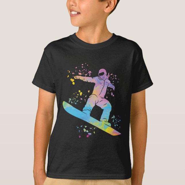 Camiseta Snowboarder Colorida Snowboard 4 (Frente)