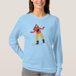 Camiseta Snowboarder com um Casaco de Gato