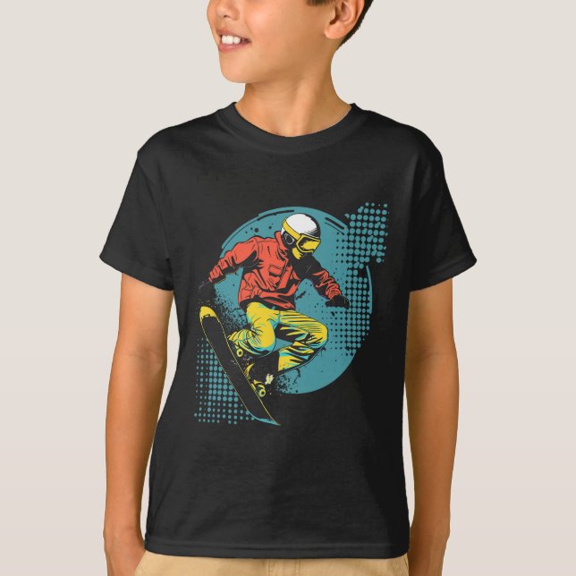 Camiseta Snowboarder Comic Look Alpino (Frente)