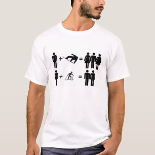 Camiseta Snowboarder contra o t-shirt do branco do
