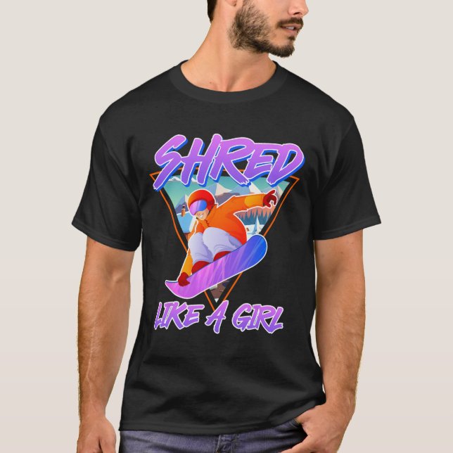 Camiseta Snowboarder É Como Uma Rapariga Neve (Frente)