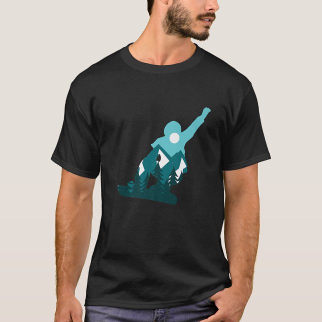 Camiseta Snowboarder Mountain Snow (Frente)