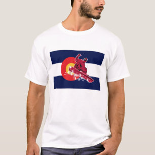 Camiseta Snowboarder na Colorado Flag
