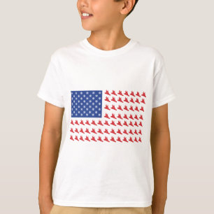 Camiseta Snowboarder-Patriótico-Bandeira