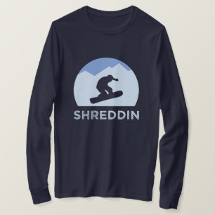 Camiseta Snowboarder Silhouette Shreddin Long Sleeve