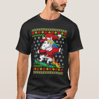 Camiseta Snowboarder Unicorn Papais noeis Snowboard Natal S