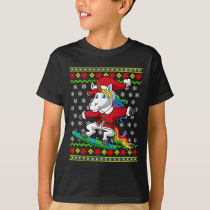 Camiseta Snowboarder Unicorn Papais noeis Snowboard Natal S