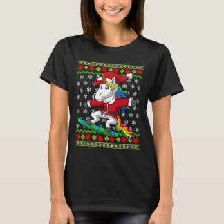 Camiseta Snowboarder Unicorn Papais noeis Snowboard Natal S