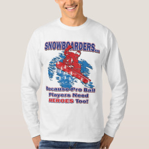 Camiseta Snowboarders - Porque-Pró-Jogadores-Bola-Heróis-Ne