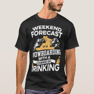 Camiseta Snowboarding engraçada da previsão do fim de