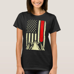 Camiseta Snowboarding esqui snowboard bandeira americana