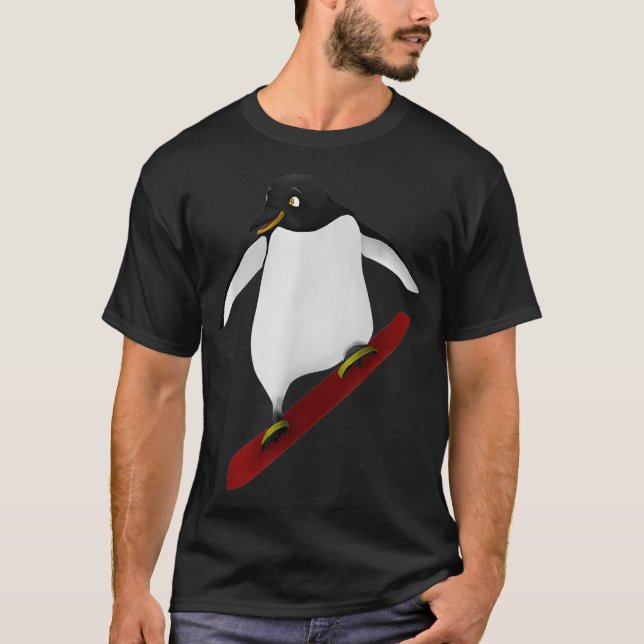 Camiseta Snowboarding Penguin - Snowboard Snowboarder  (Frente)