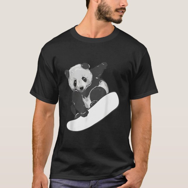 Camiseta Snowboarding Snowboarding Panda (Frente)