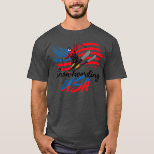 Camiseta Snowboarding USA Support the Team T USA Flag Snowb