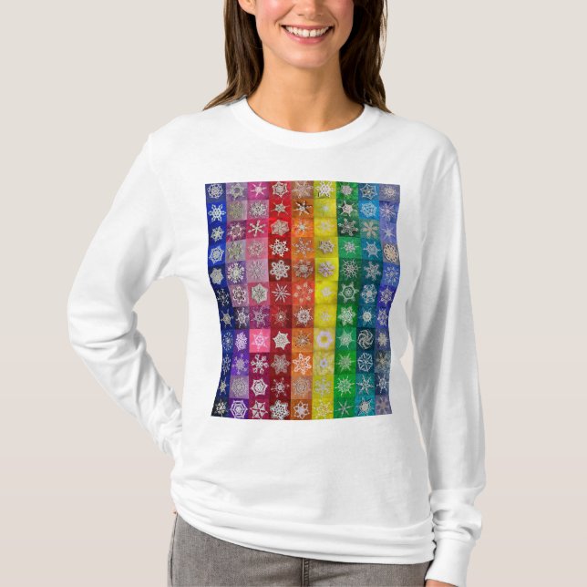 Camiseta Snowcatcher Snowflake Rainbow T-Shirt (Frente)