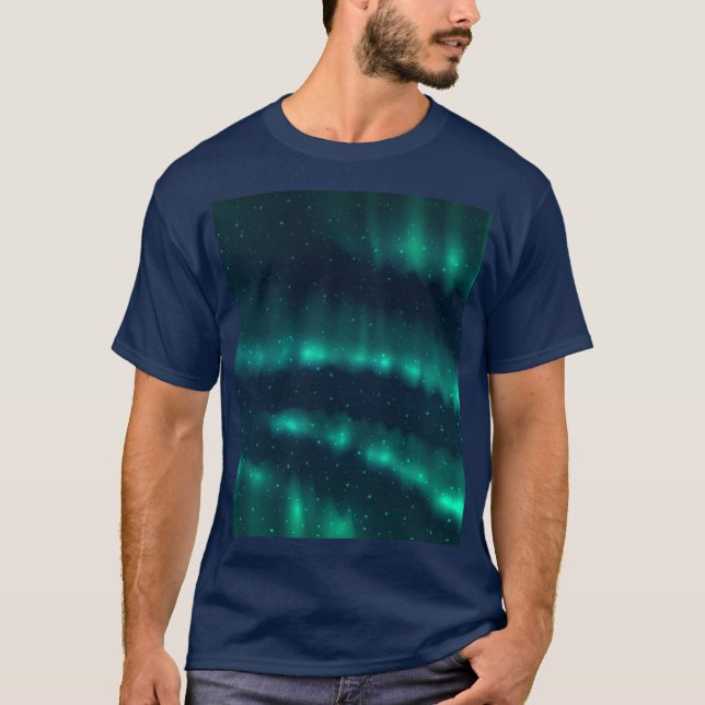 Camiseta Snowfall Aurora Borealis - Trabalho de arte de luz (Frente)