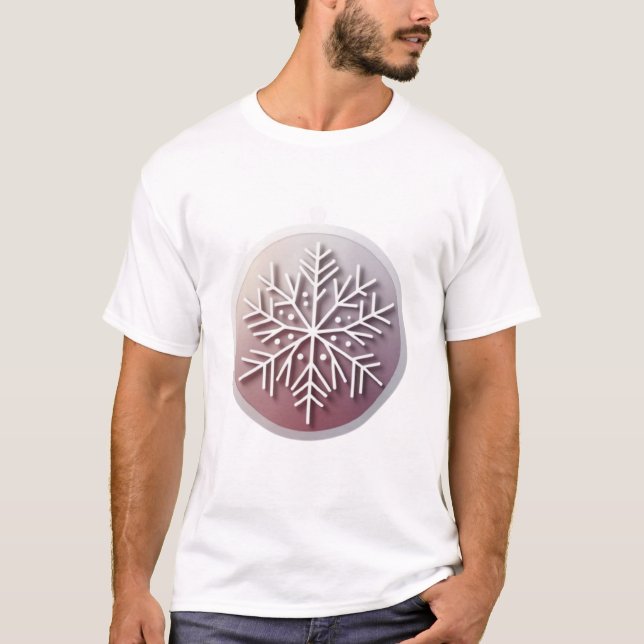 Camiseta Snowflake Ornament Icon – Winter Holiday Design  (Frente)