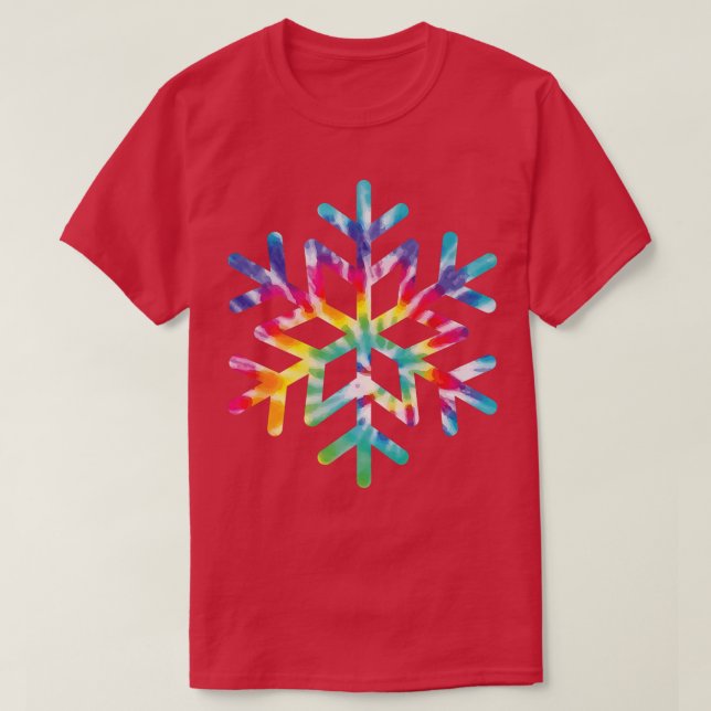 Camiseta Snowflake Tie Dye Christmas Hippie Retro Holiday X (Frente do Design)