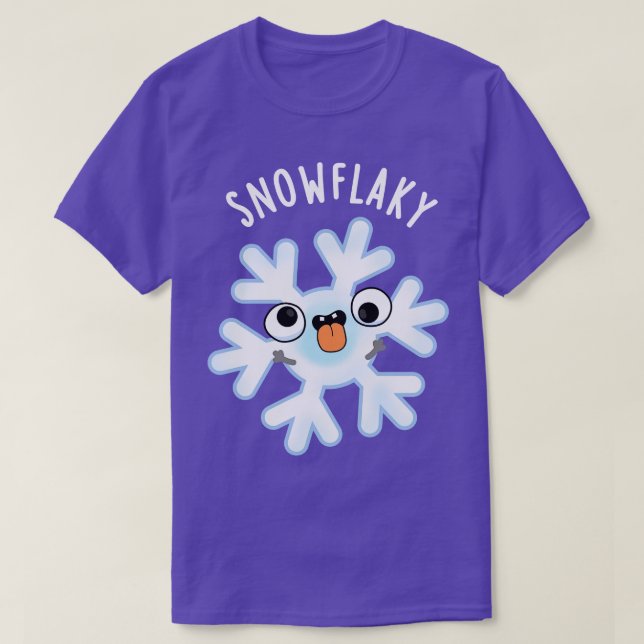 Camiseta Snowflaky Funny Snow Flake Pun (Frente do Design)