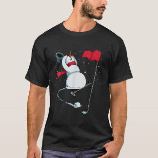 Camiseta Snowman A Jogar Golfe Natal Pajama Esporte XMas G