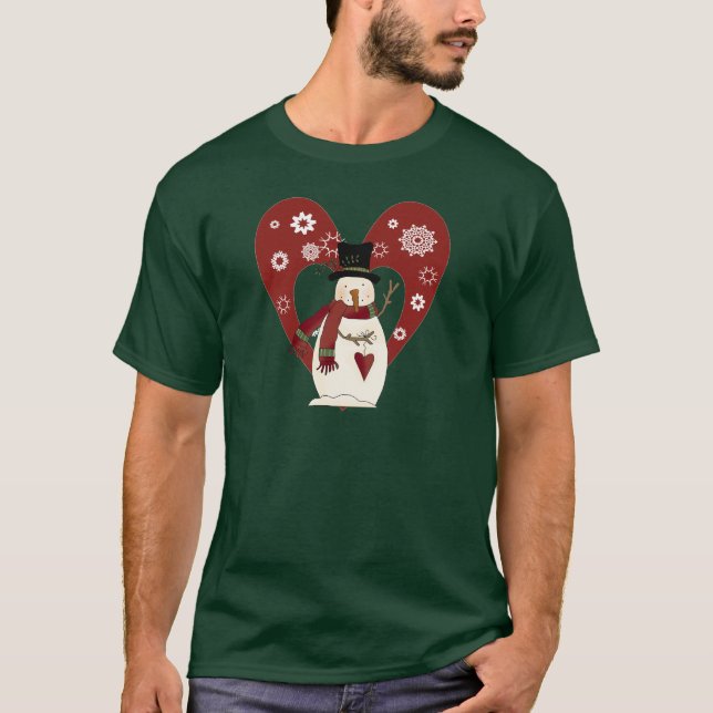 Camiseta Snowman ama t-shirts e presentes na neve (Frente)