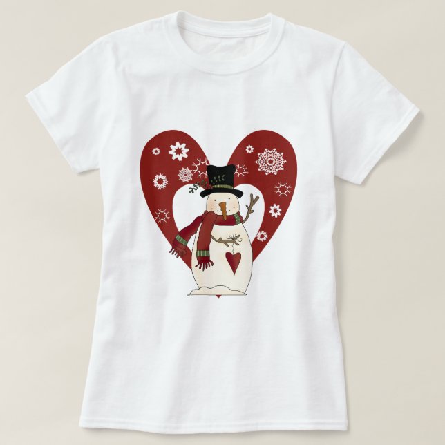 Camiseta Snowman ama t-shirts e presentes na neve (Frente do Design)