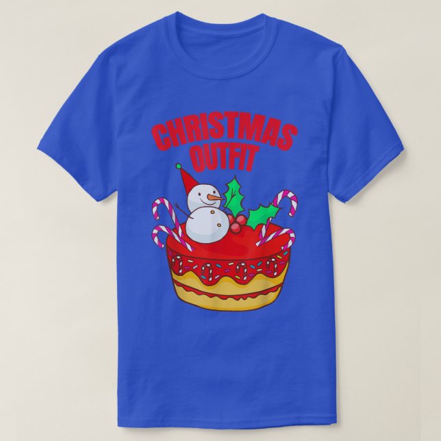 Camiseta Snowman Cake Christmas Candy XMAS Bakery Baking Ba (Frente do Design)
