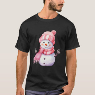 Camiseta Snowman Carrot Nariz Greve Rosa Nose Scarf Winter
