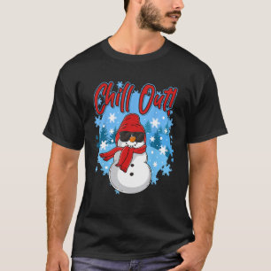 Camiseta Snowman Chill Out Kids Swag Trendy Winter Blizzard