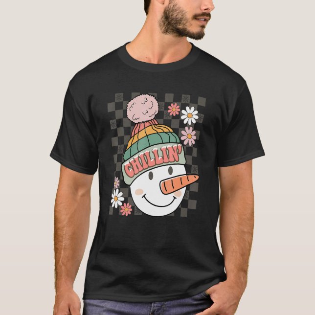 Camiseta Snowman Christmas Chillin With My Snowmies Ugly (Frente)