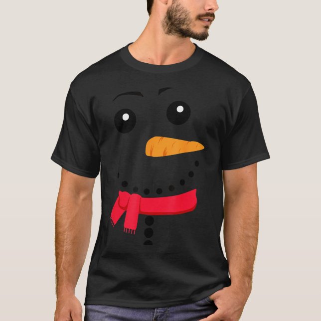 Camiseta Snowman, Christmas Snowman Face  (Frente)