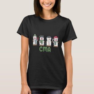 Camiseta Snowman Cma Enfermeira Medicina Certificada de Nat