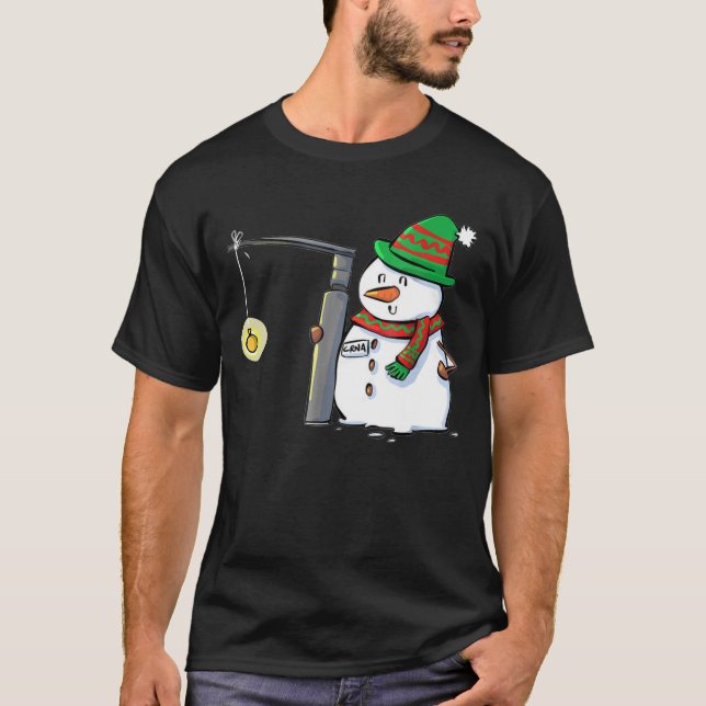 Camiseta Snowman com um Natal Miller 2 Anestesia (Frente)