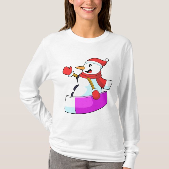 Camiseta Snowman como Snowboarder com Sonowboard.PNG (Frente)