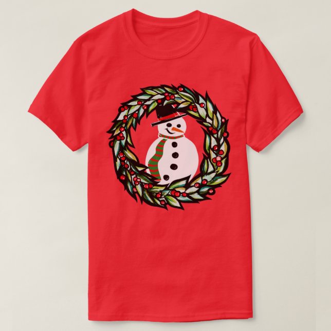 Camiseta Snowman de Natal (Frente do Design)