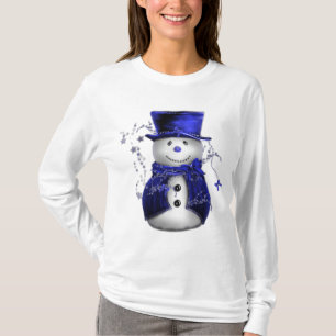 Camiseta Snowman de Natal Azul