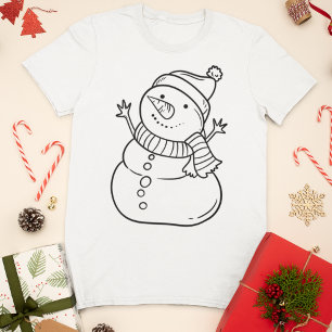 Camiseta Snowman de Natal minimalista