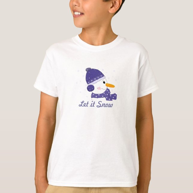 Camiseta Snowman - Deixe-o nevar (Frente)