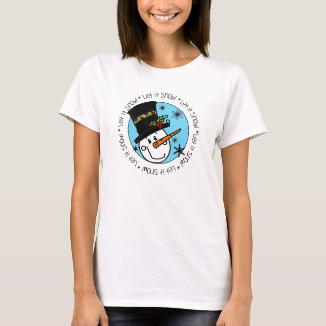 Camiseta Snowman Deixe-o nevar (Frente)