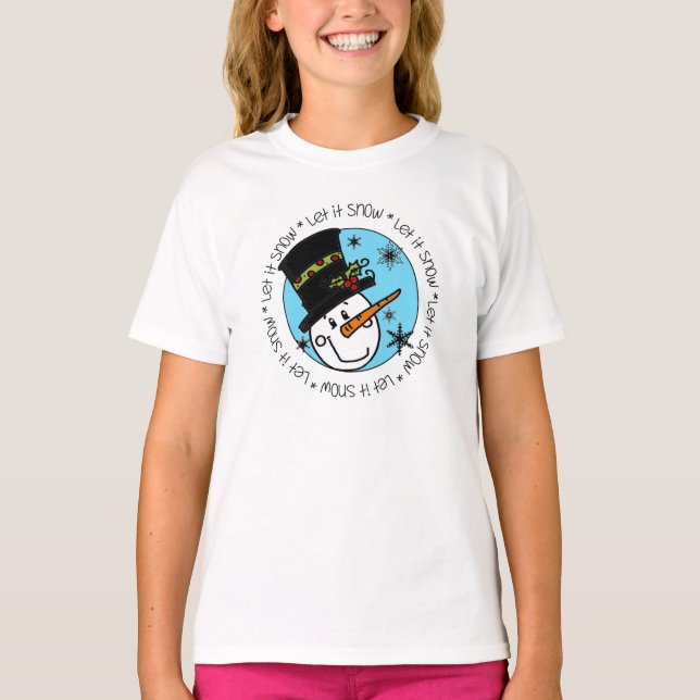 Camiseta Snowman Deixe-o nevar (Frente)