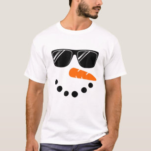 Camiseta Snowman Face Boys Crianças Toddler Glasse Natal Wi