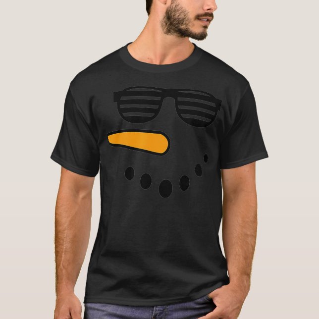 Camiseta Snowman Face Carrot Nose Eyelashes Glasse para Rap (Frente)