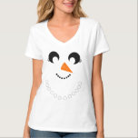 Camiseta Snowman Face Christmas<br><div class="desc">* Ilustração de um bonitinho e sorridente boneco de neve, vestindo um colar de pérolas * Camisetas estão disponíveis em várias cores, estilos e tamanhos para crianças e tamanhos adultos também! * Esta design está em camisas para adultos também! * Mova design para o bolso ou para a parte traseira...</div>